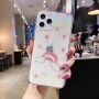 Мек променлив кейс с розови звезди и облаци за iPhone 12 / 12 Pro - прозрачно