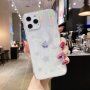 Мек променлив кейс със сребърни звезди и луна за iPhone 11 - прозрачно