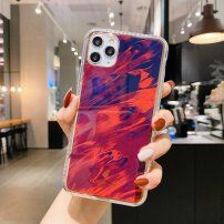 Удароустойчив защитен кейс абстрактна картина за iPhone 11 Pro - цвят фуксия