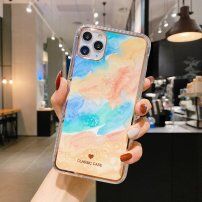 Удароустойчив защитен кейс абстрактна картина за iPhone 12 mini - синьо - оранжев