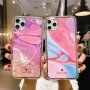 Удароустойчив защитен кейс абстрактна картина за iPhone 11 - розово - син