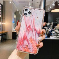Удароустойчив защитен кейс абстрактна картина за iPhone 12 / 12 Pro - червено - бял
