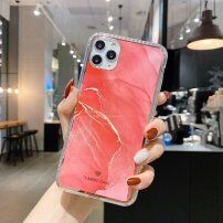 Мраморен удароустойчив кейс за iPhone 12 Pro Max - коралова