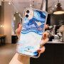 Удароустойчив кейс с мраморен мотив за iPhone 12 Pro Max - кралско син