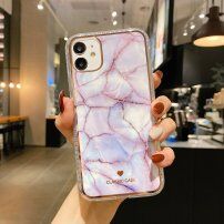 Удароустойчив кейс с мраморен мотив за iPhone 12 Pro Max - лилав