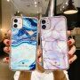 Удароустойчив кейс с мраморен мотив за iPhone 12 Pro Max - лилав