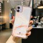 Удароустойчив кейс с мраморен мотив за iPhone 12 Pro Max - светъл корал