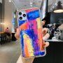Удароустойчив защитен кейс абстрактна картина за iPhone 12 Pro Max - син