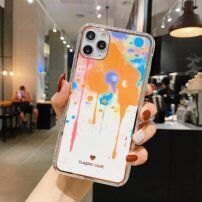 Удароустойчив защитен кейс абстрактна картина за iPhone 11 Pro Max - оранжев