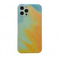 Силиконов защитен кейс за iPhone 11 Pro - тюркоазено-жълт