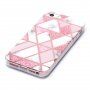 Кейс от мека пластмаса мраморна мозайка за iPhone 5 / 5S / SE (2016) - розово-бял