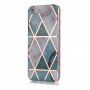 Кейс от мека пластмаса мраморна мозайка за iPhone 5 / 5S / SE (2016) - зелено-бял