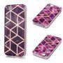 Кейс от мека пластмаса мраморна мозайка за iPhone 5 / 5S / SE (2016) - лилав