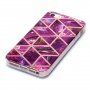 Кейс от мека пластмаса мраморна мозайка за iPhone 5 / 5S / SE (2016) - лилав