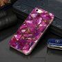 Кейс от мека пластмаса мраморна мозайка за iPhone 5 / 5S / SE (2016) - лилав