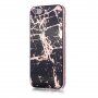 Кейс от мека пластмаса мрамор за iPhone 5 / 5S / SE (2016) - черно-златен
