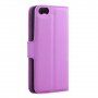 Флип калъф с кожена текстура за iPhone 5 / 5S / SE (2016) - лилаво