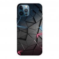 Удароустойчив кейс с геометричен мотив за iPhone 12 Pro Max - черен
