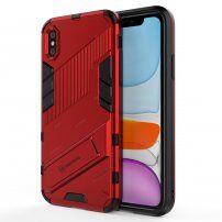 Устойчив защитен кейс със стойка за iPhone XR - червен