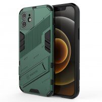Устойчив защитен кейс със стойка за iPhone 12 - зелен