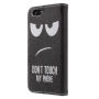 Флип калъф със стойка и място за документи за iPhone 5 / 5S / SE (2016) - Don't touch my phone