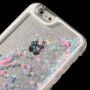 Защитен кейс с плаващи пайети за Apple iPhone 6 / 6S - светлосини пайети с розови сърчица