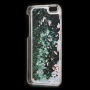 Защитен кейс с плаващи пайети за Apple iPhone 6 / 6S - светлосини пайети с розови сърчица