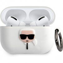 Karl Lagerfeld Karl Head силиконов калъф за AirPods Pro - бял