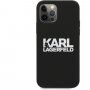 Karl Lagerfeld Stack White Logo силиконов кейс за iPhone 12 Pro Max - черен
