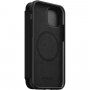 Nomad Rugged Folio кожен флип калъф с MagSafe за iPhone 12 / 12 Pro - черно