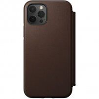 Nomad Rugged Folio кожен флип калъф с MagSafe за iPhone 12 / 12 Pro - кафяв