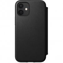 Nomad Rugged Folio кожен флип калъф с MagSafe за iPhone 12 mini - черно