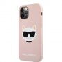 Karl Lagerfeld Choupette Head силиконов кейс за iPhone 12 Pro Max - розов