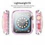Защитен блестящ калъф със закалено стъкло за Apple Watch 44mm - розово