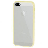 Изключително тънък кейс с пъстра рамка за Apple iPhone 5 / 5S / SE (2016) - жълт