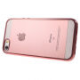 Защитен кейс от мека пластмаса с прозрачна задна страна за Apple iPhone 5 / 5S / SE (2016) - розово златен