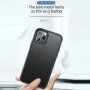 Кейс с текстура на въглеродни влакна и защитна рамка за iPhone 11 - черен