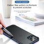 Кейс с текстура на въглеродни влакна и защитна рамка за iPhone 11 Pro Max - черен
