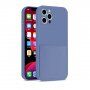 Защитен кейс с джоб за карти за iPhone 12 Pro Max - синьо-сив