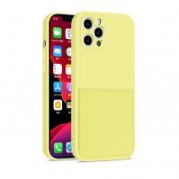 Защитен кейс с джоб за карти за iPhone 12 Pro Max - жълт