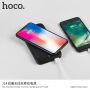 HOCO елегантна външна батерия 10000mAh с безжично зареждане за Apple iPhone - черна