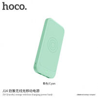 HOCO елегантна външна батерия 10000mAh с безжично зареждане за Apple iPhone - ментово зелен