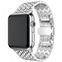 Елегантено стоманено нерезово коланче за Apple Watch Ultra 49mm / 46mm / 45mm / 44mm / 42mm - сребърно