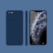 Силиконов защитен кейс с прави ъгли за iPhone 6 Plus / 6S Plus - син