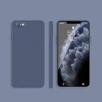 Силиконов защитен кейс с прави ъгли за iPhone 6 Plus / 6S Plus - сиво-син