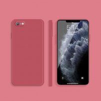 Силиконов защитен кейс с прави ъгли за iPhone 6 Plus / 6S Plus - червен