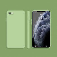 Силиконов защитен кейс с прави ъгли за iPhone 6 Plus / 6S Plus - зелен