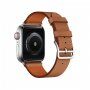 Кожена каишка за Apple Watch Ultra 49mm / 46mm / 45mm / 44mm / 42mm - кафява