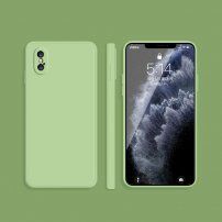 Силиконов защитен кейс с прави ъгли за iPhone XS Max - зелен
