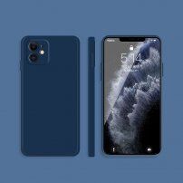 Силиконов защитен кейс с прави ъгли за iPhone 11 - син